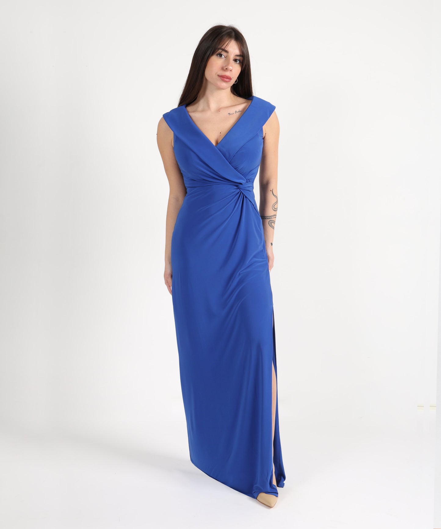 LAUREN RALPH LAUREN Abito lungo elasticizzato con spalle scoperte
