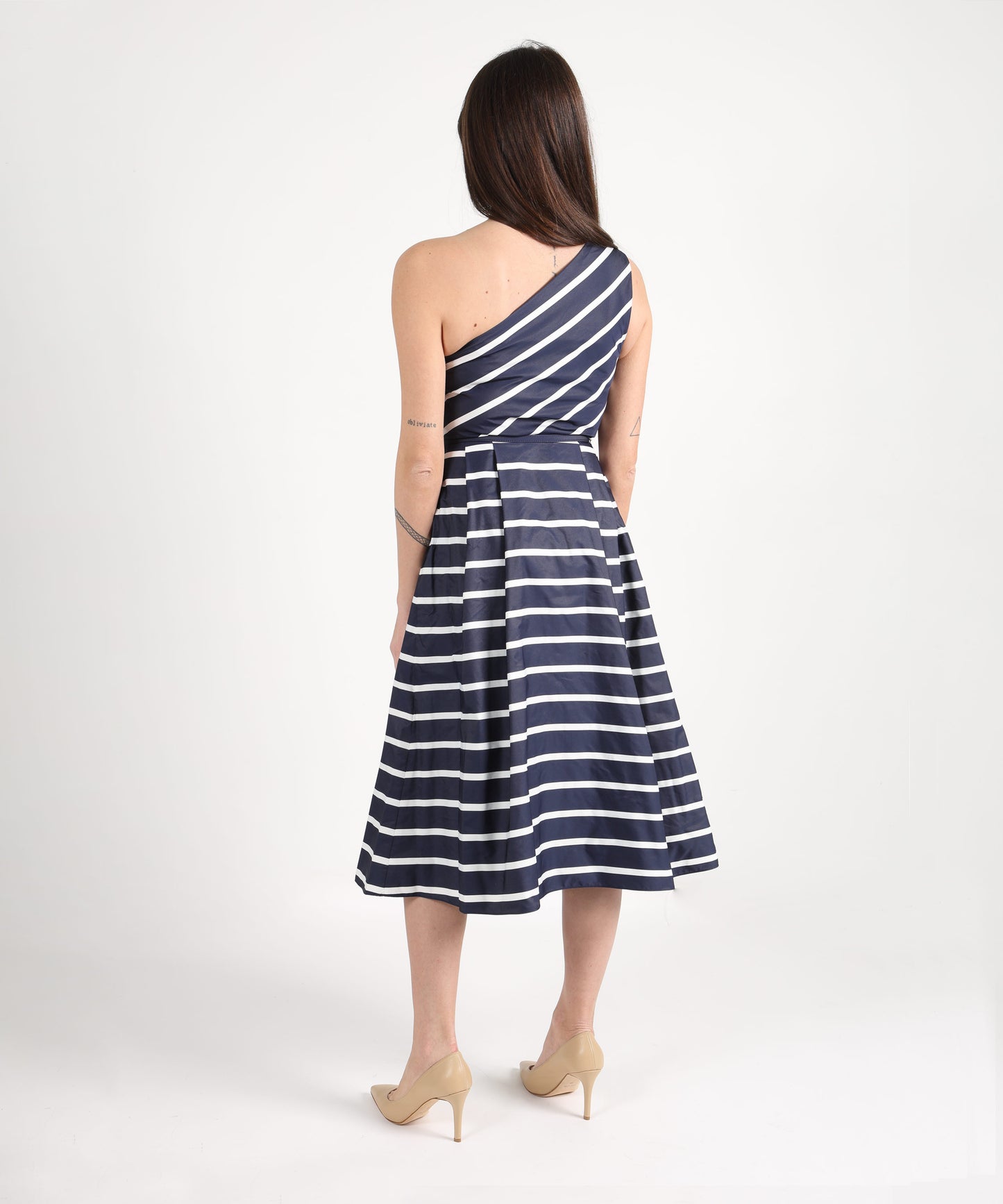 LAUREN RALPH LAUREN Abito da cocktail a righe in taffetà con silhouette elegante