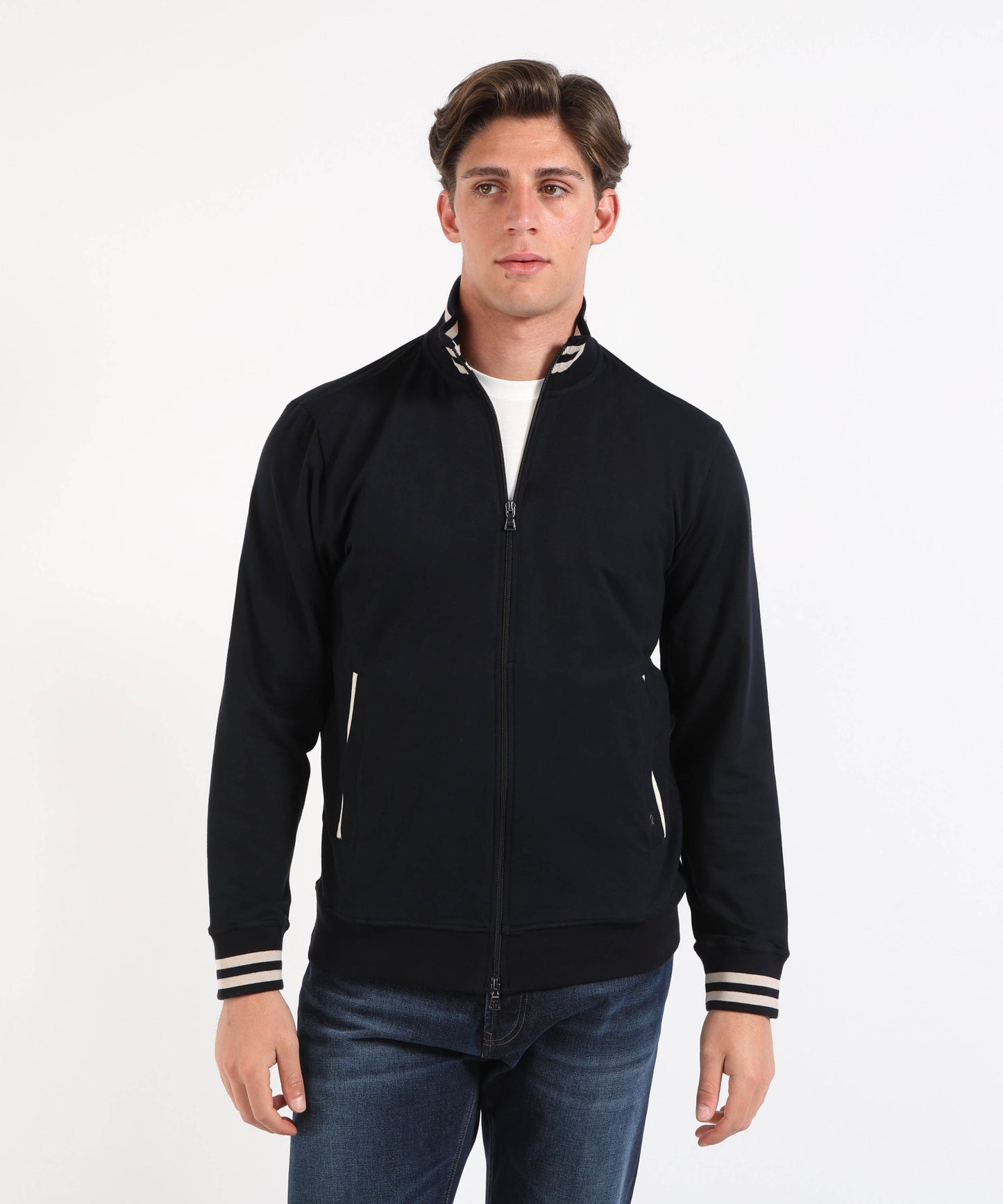 PAUL&SHARK Felpa zip cotone lyocell