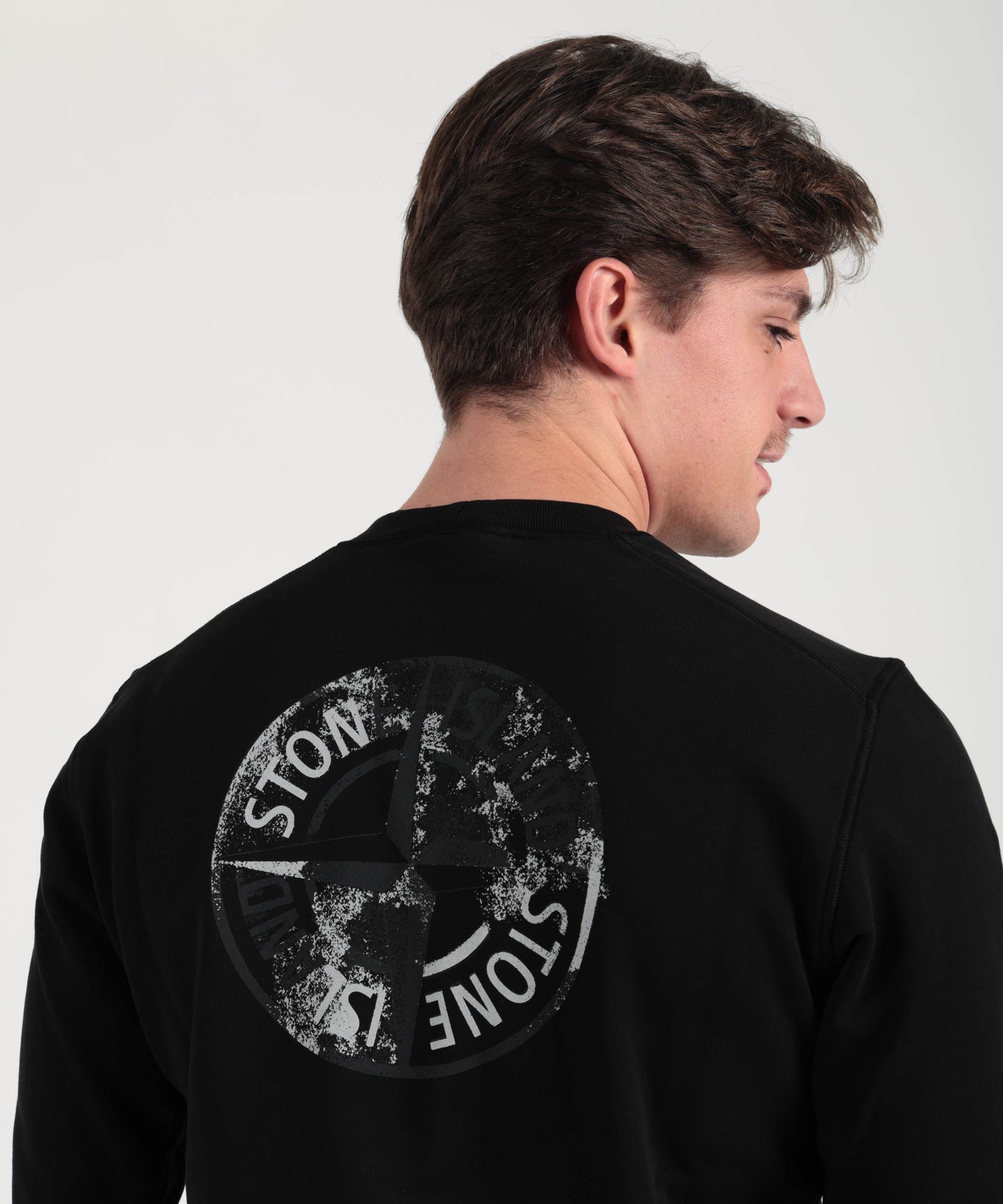 STONE ISLAND Felpa girocollo con stampa 'Institutional Five'