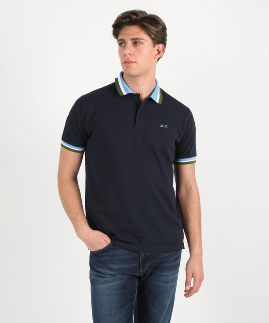 SUN 68 collar multistripes s/s