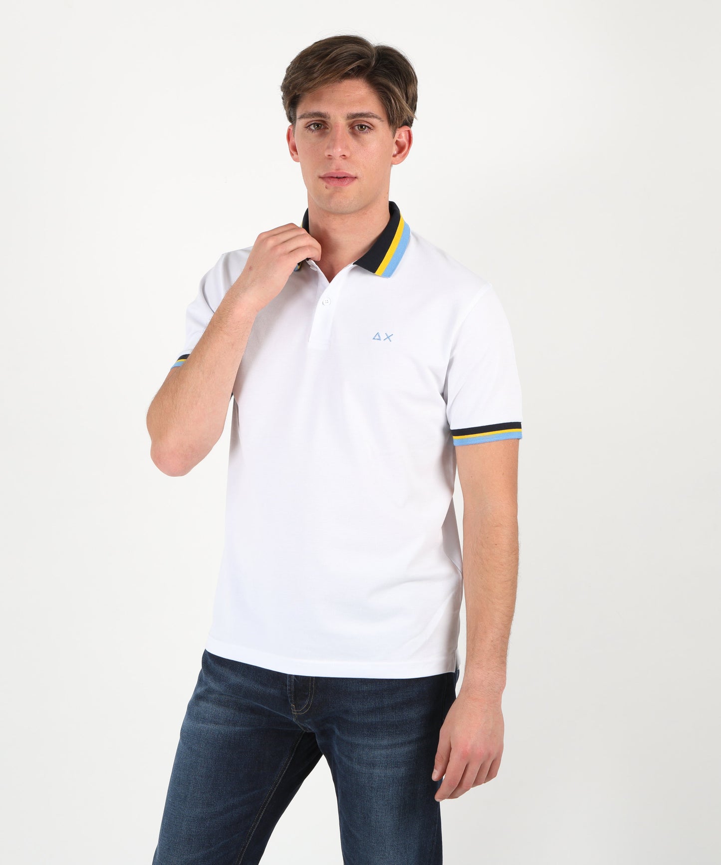 SUN 68 collar multistripes s/s