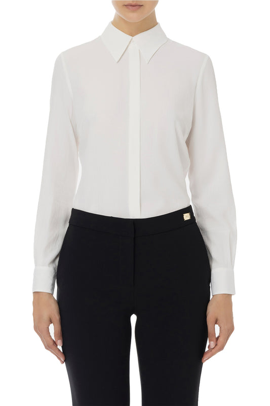 ELISABETTA FRANCHI Camicia in georgette jacquard lettering