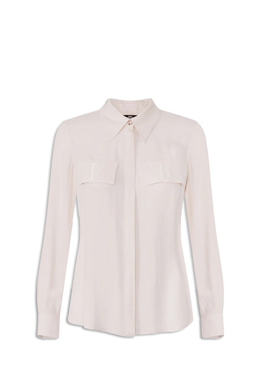 ELISABETTA FRANCHI Camicia in doppia georgette con maniche lunghe