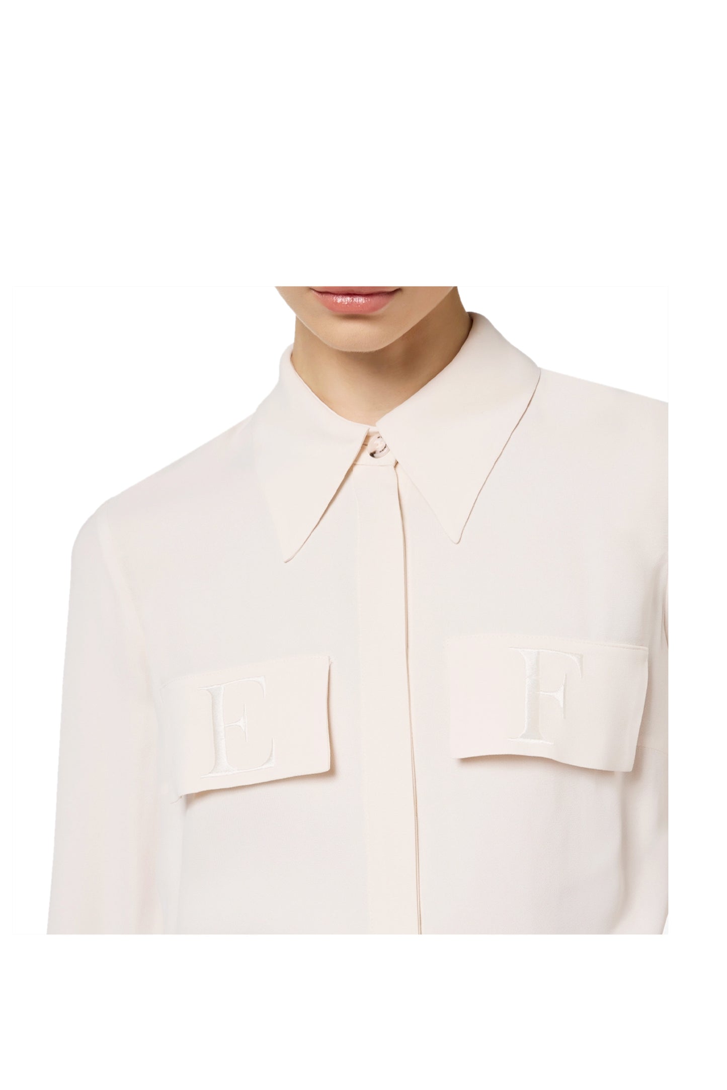 ELISABETTA FRANCHI Camicia in doppia georgette con maniche lunghe