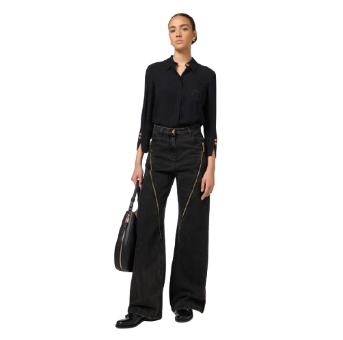 ELISABETTA FRANCHI Camicia in georgette con manica a 3/4