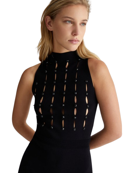 LIUJO abito cut out con strass