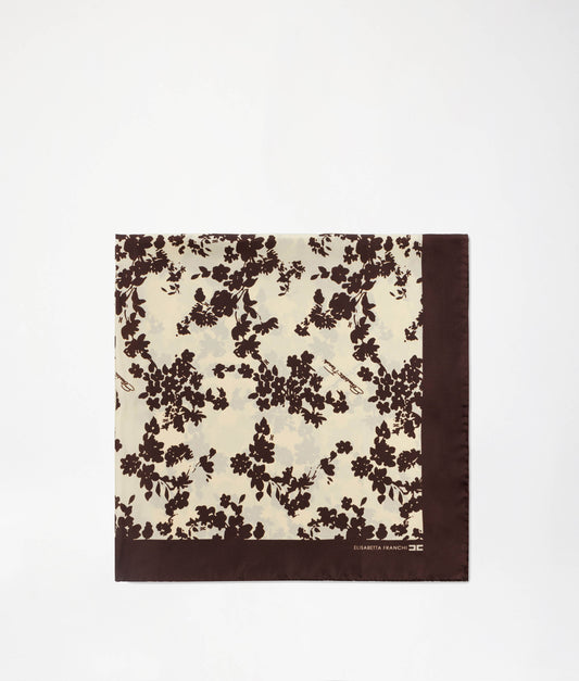 ELISABETTA FRANCHI Foulard in twill di seta con stampa