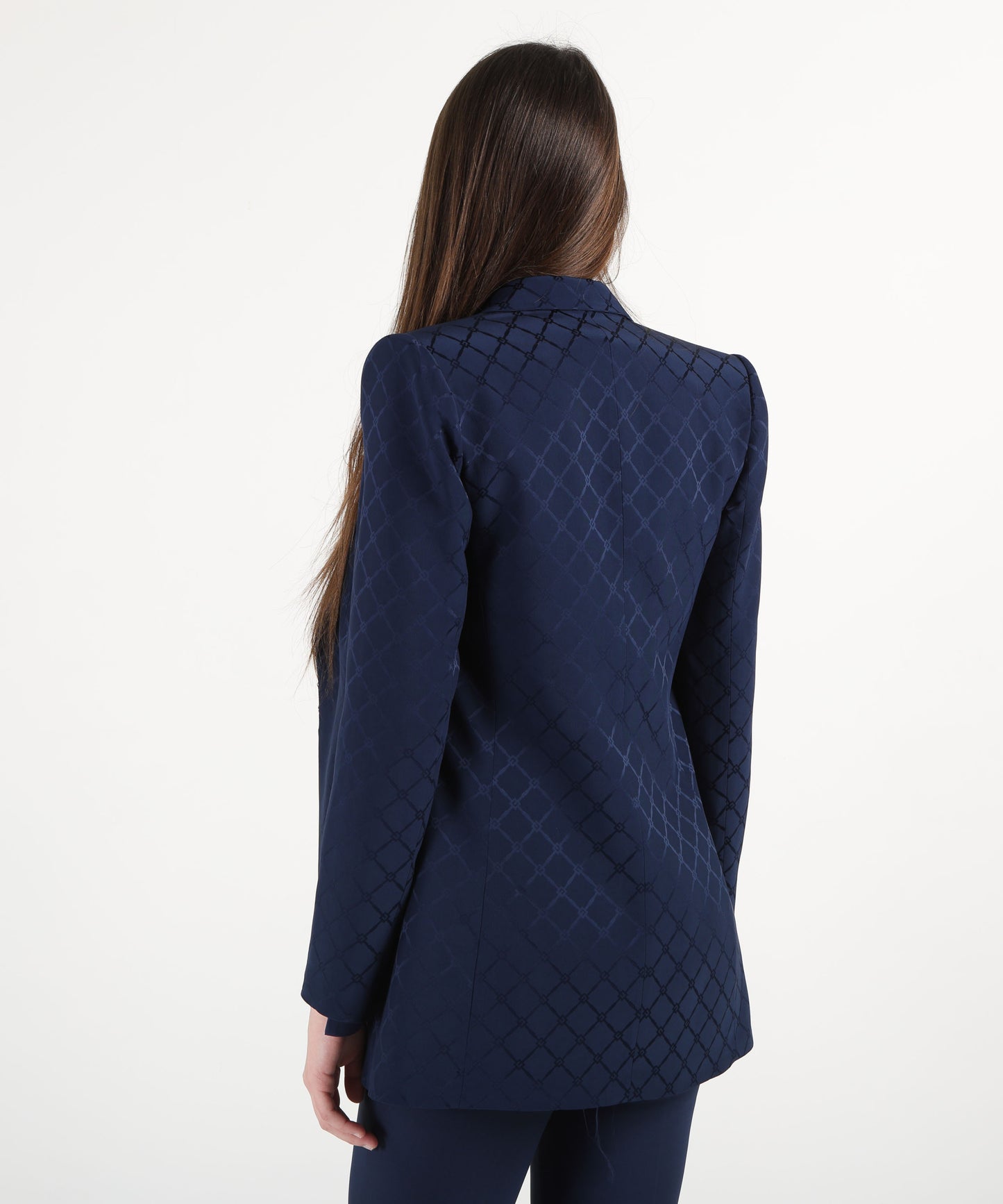 ELISABETTA FRANCHI Giacca in satin con losanga jacquard