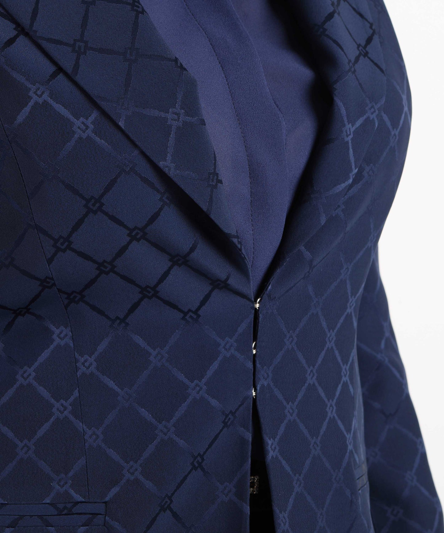 ELISABETTA FRANCHI Giacca in satin con losanga jacquard