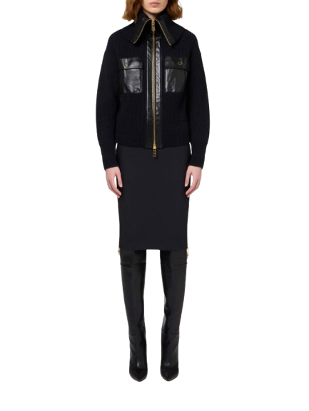 ELISABETTA FRANCHI Gonna midi in doppio crêpe stretch.