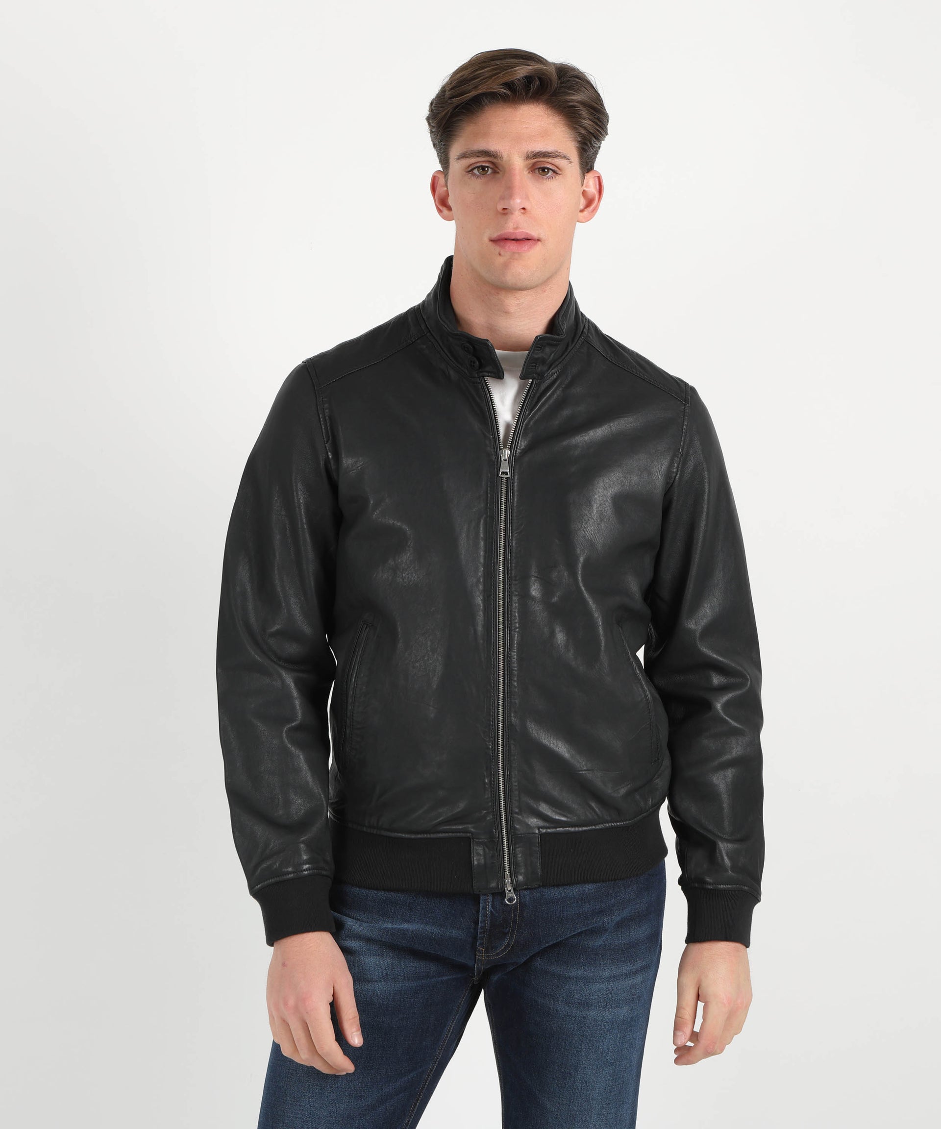 BOMBOOGIE Bomber in pelle Friz