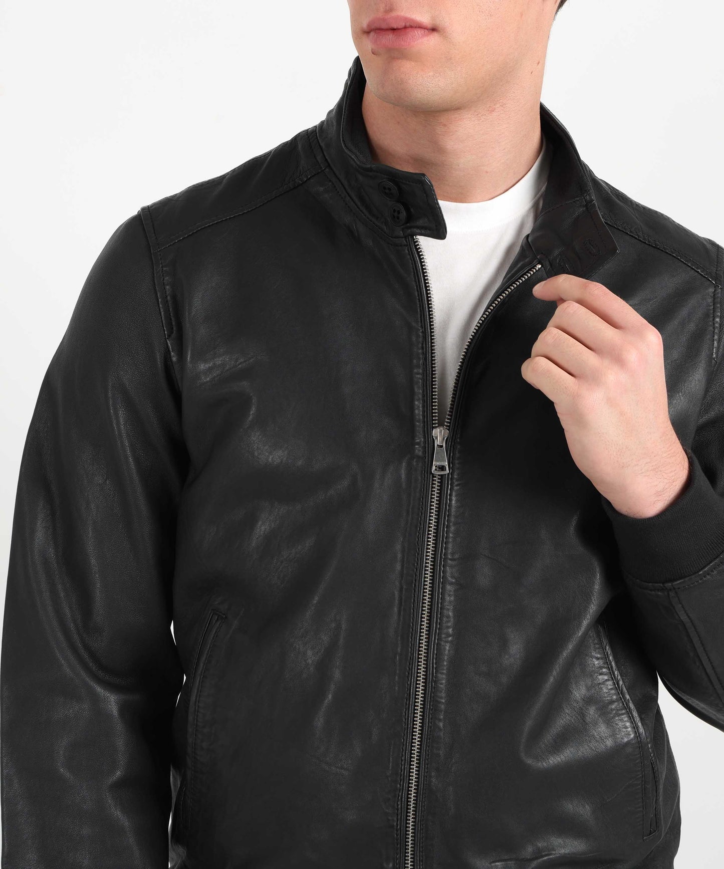 BOMBOOGIE Bomber in pelle Friz