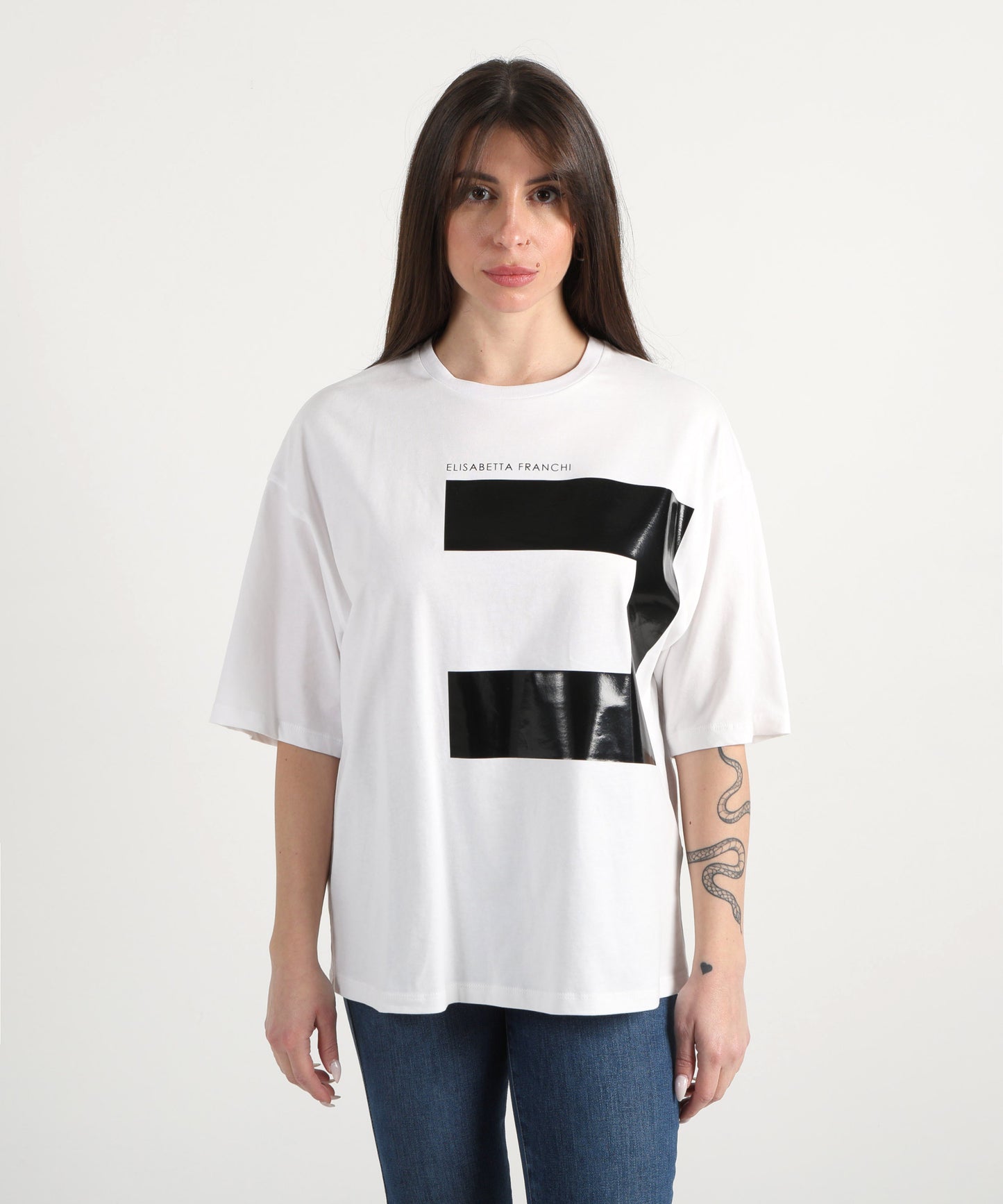 ELISABETTA FRANCHI T-shirt over stampata