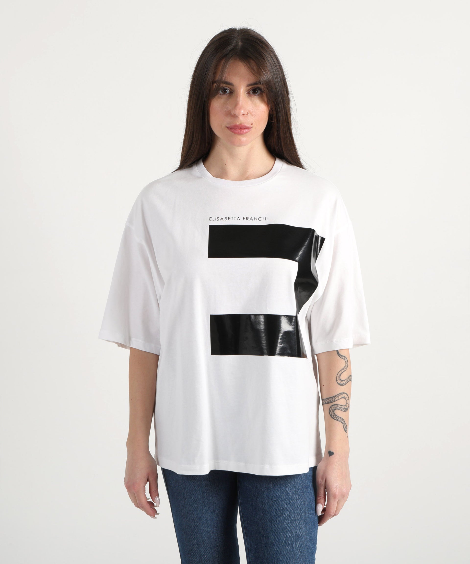 ELISABETTA FRANCHI T-shirt over stampata