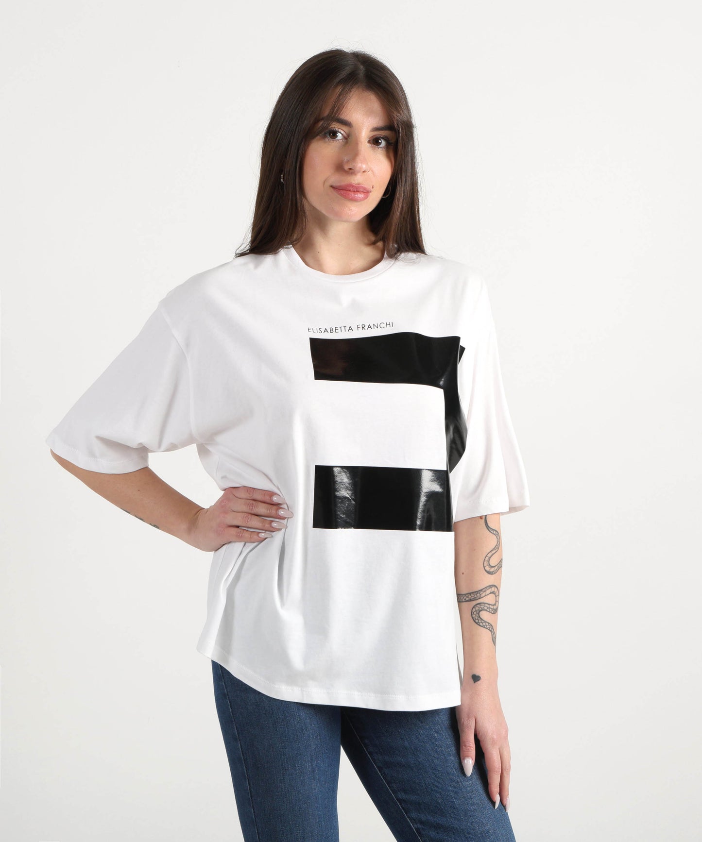ELISABETTA FRANCHI T-shirt over stampata