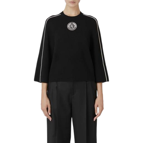 ELISABETTA FRANCHI Maglia punto pannocchia con maiche reglan