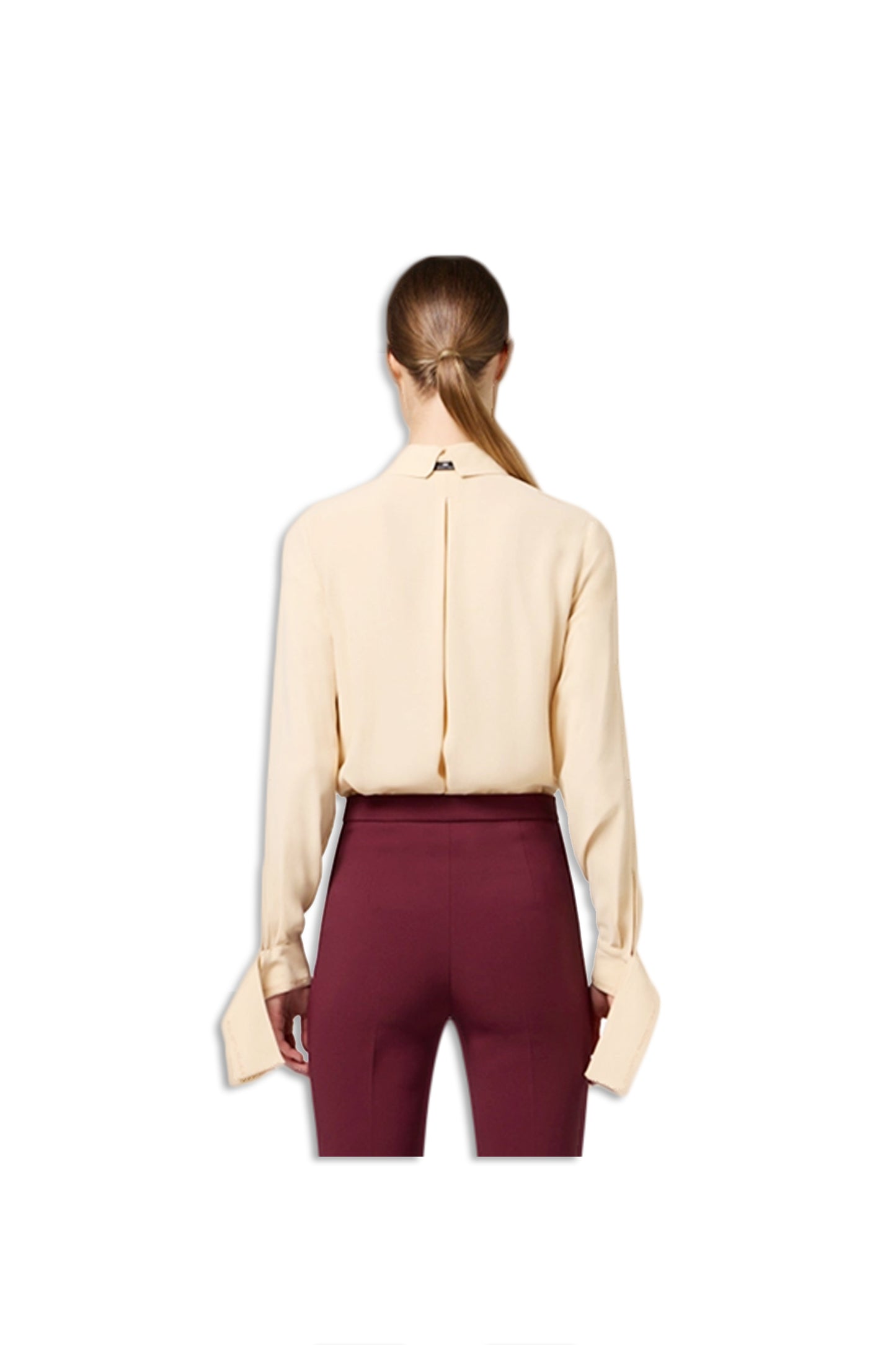 ELISABETTA FRANCHI Pantalone dritto alla caviglia in doppio crepe stretch