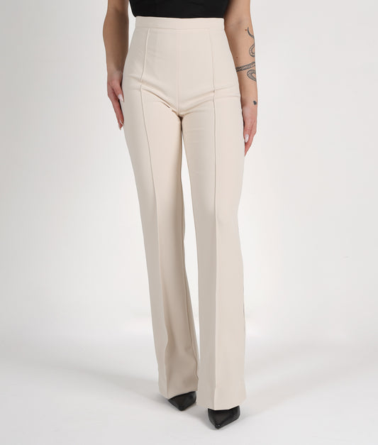 ELISABETTA FRANCHI Pantaloni in crêpe con piping a contrasto