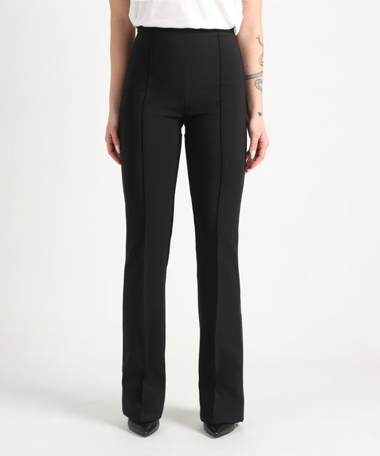 ELISABETTA FRANCHI Pantaloni in crêpe con piping a contrasto