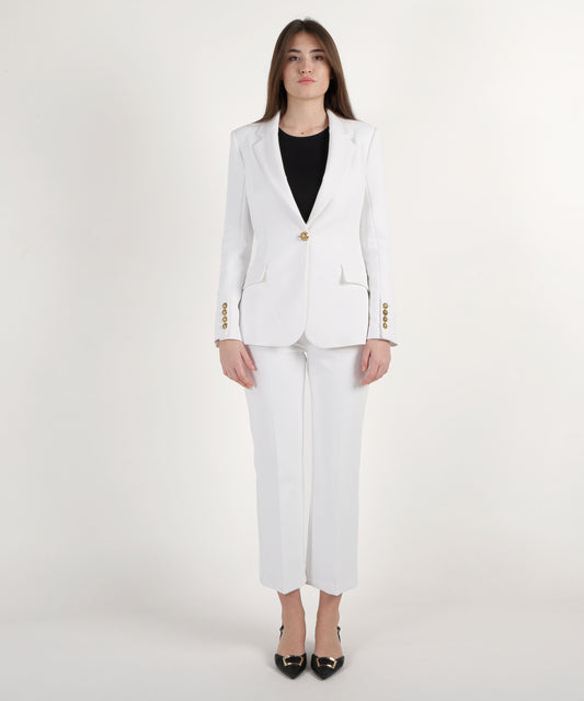 ELISABETTA FRANCHI Tailleur monopetto in crêpe