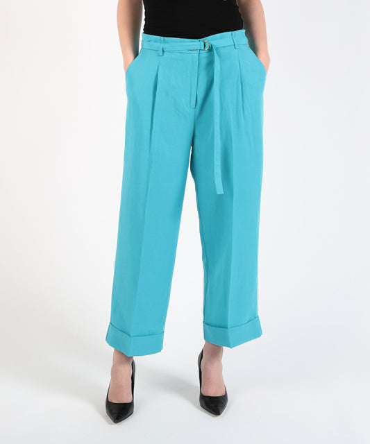 LIUJO WHITE pantaloni cropped