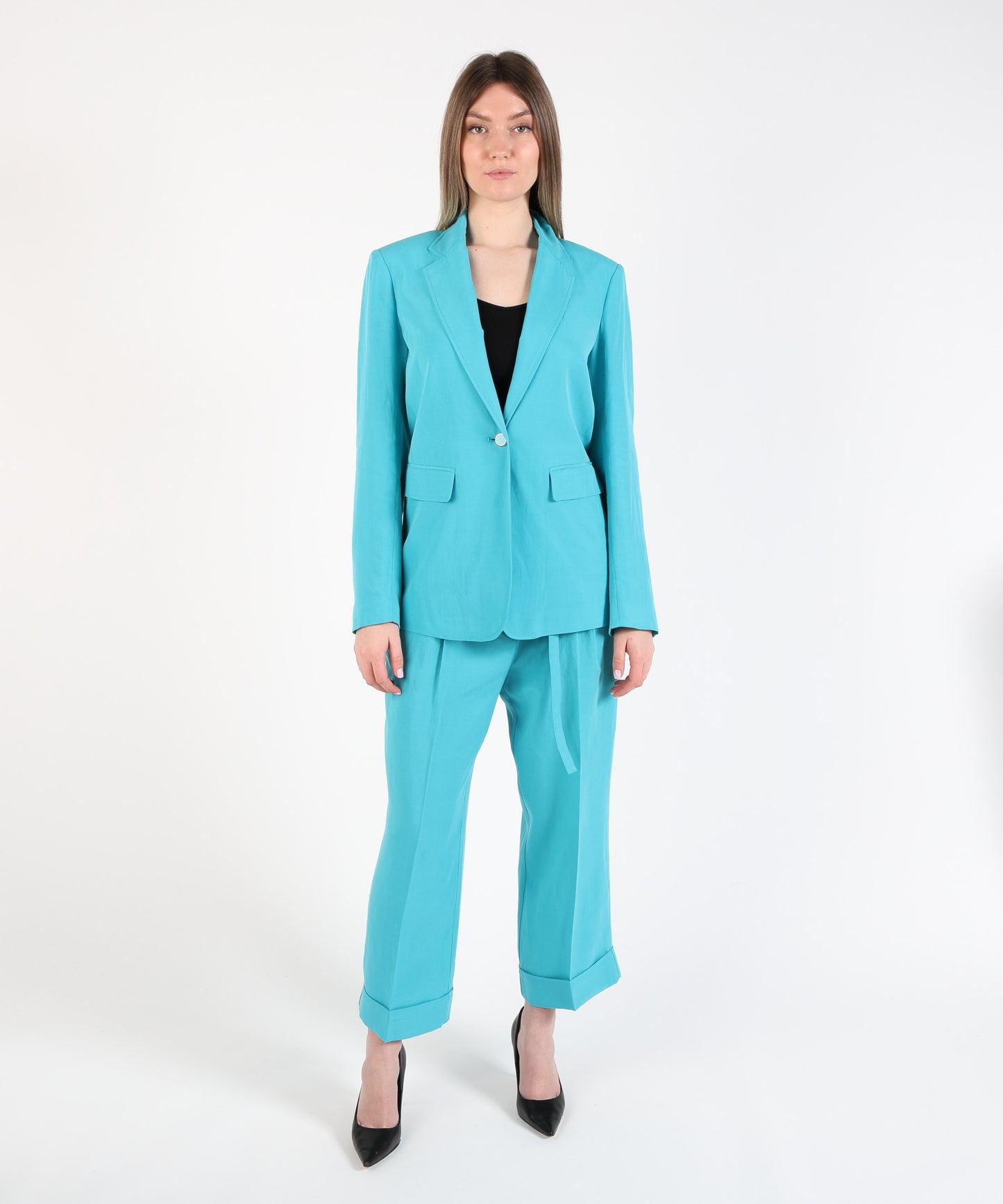 LIUJO WHITE pantaloni cropped