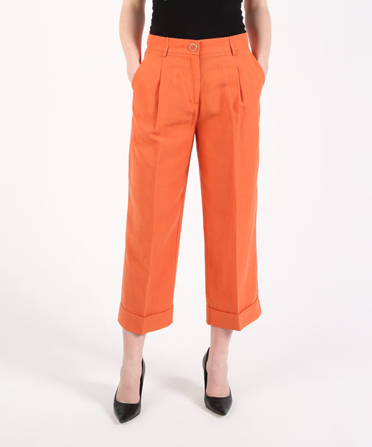 LIUJO WHITE pantaloni cropped