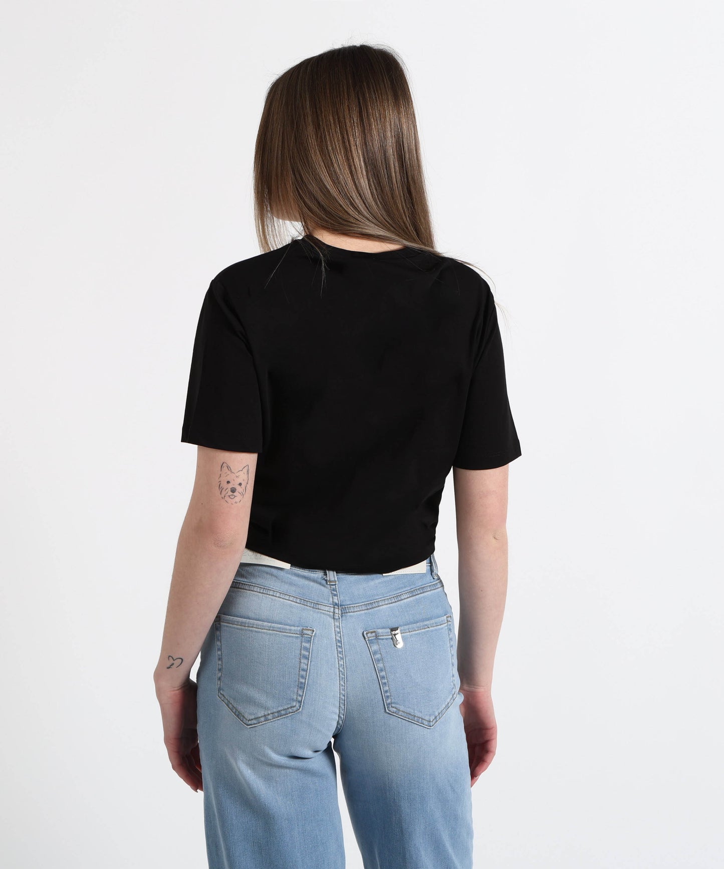 LIUJO WHITE T-shirt cropped