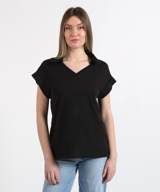 LIUJO WHITE T-shirt con pizzo
