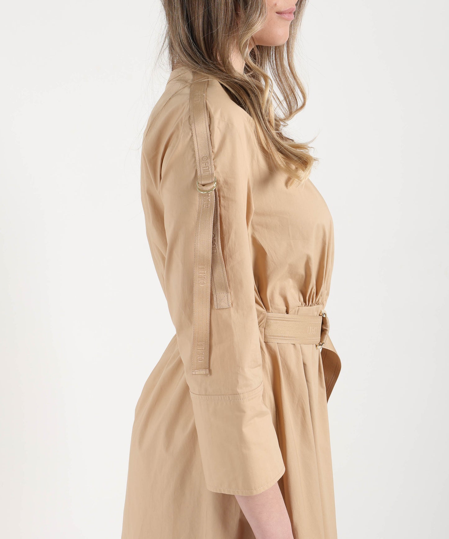 LIUJO WHITE Abito in cotone con cintura
