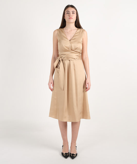 LIUJO WHITE Abito midi in raso