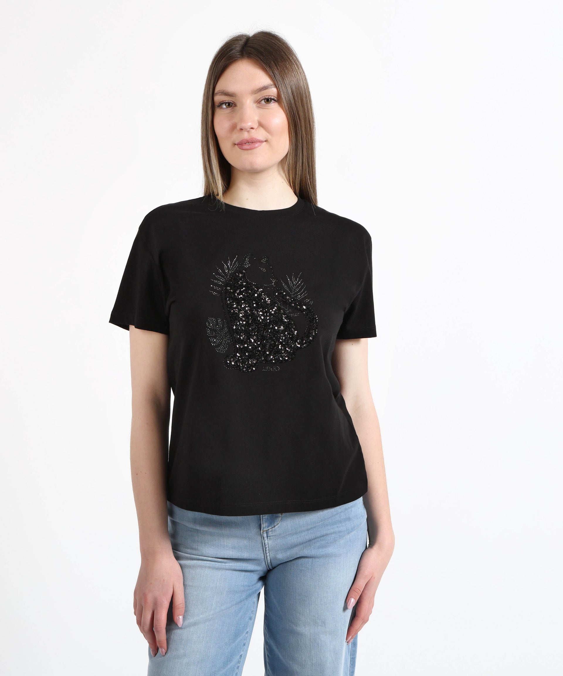 LIUJO WHITE T-shirt paillettes