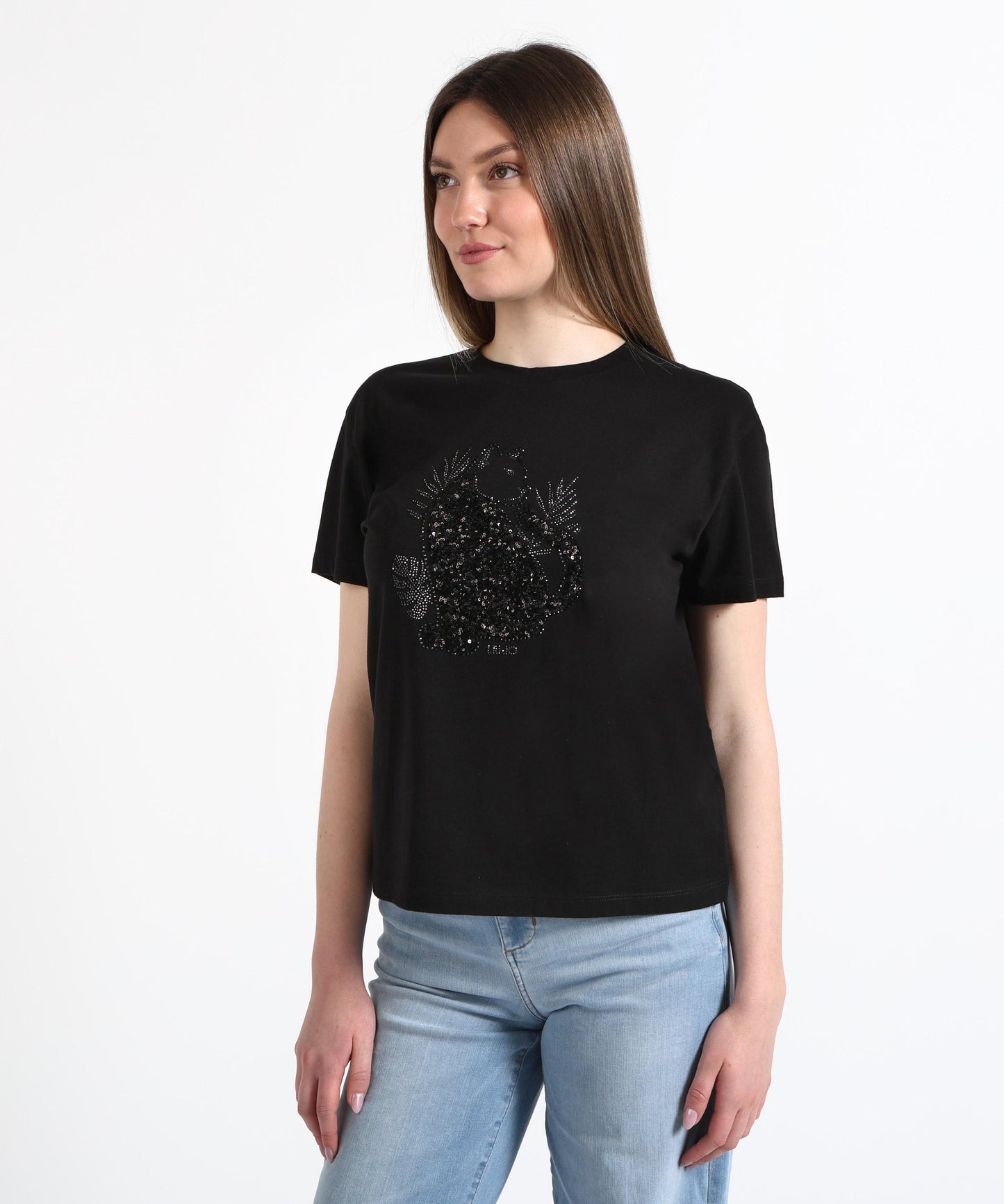 LIUJO WHITE T-shirt paillettes