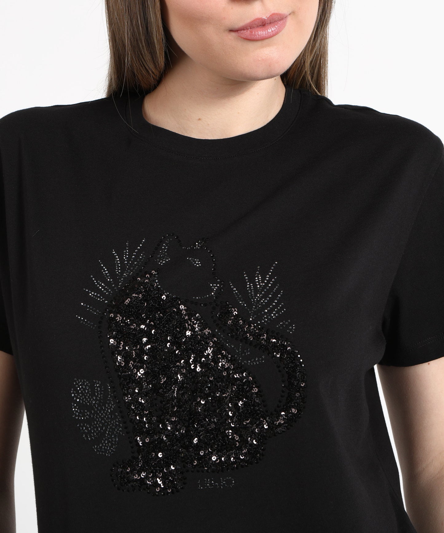 LIUJO WHITE T-shirt paillettes