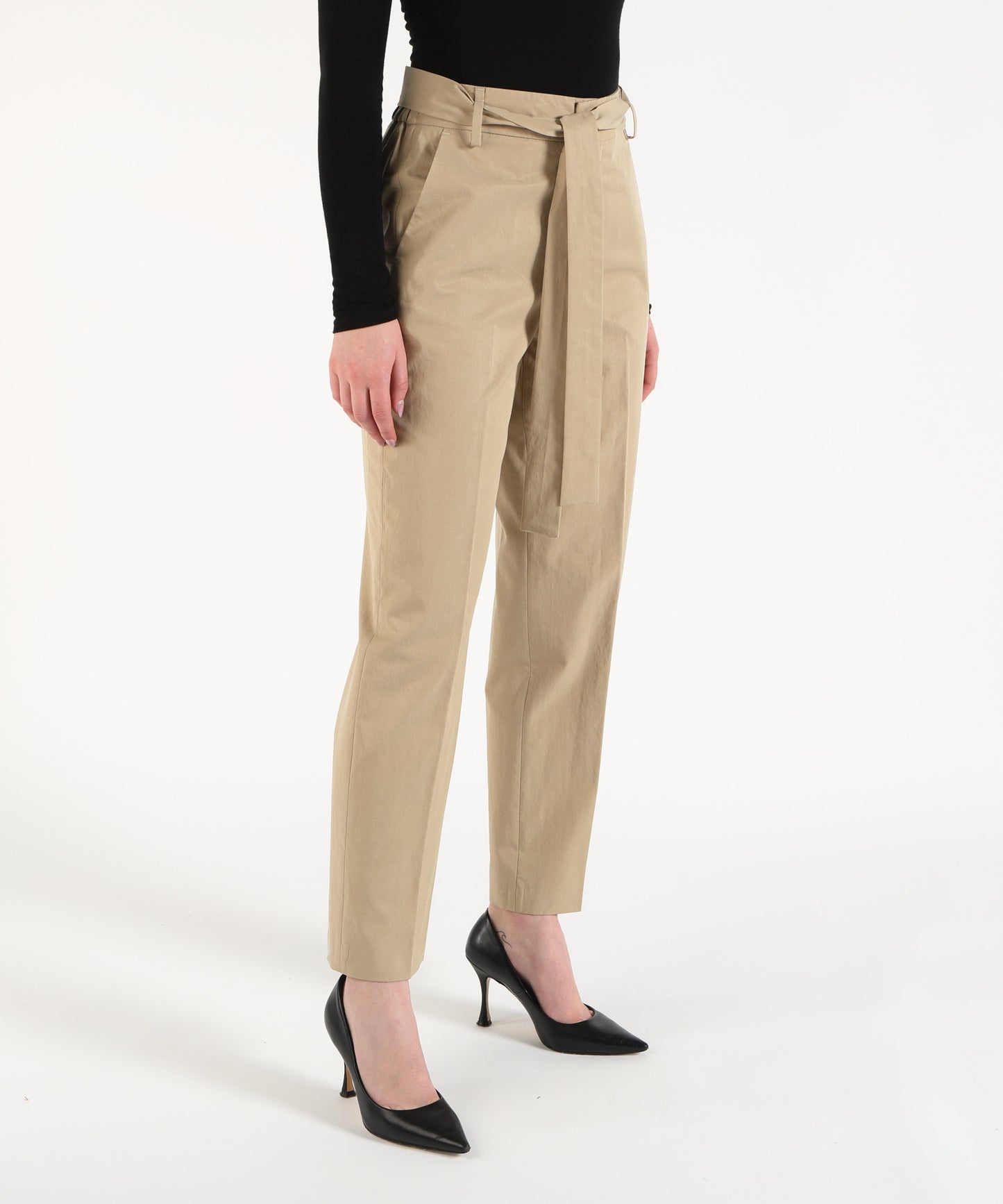 LIUJO WHITE Pantalone chino con cintura