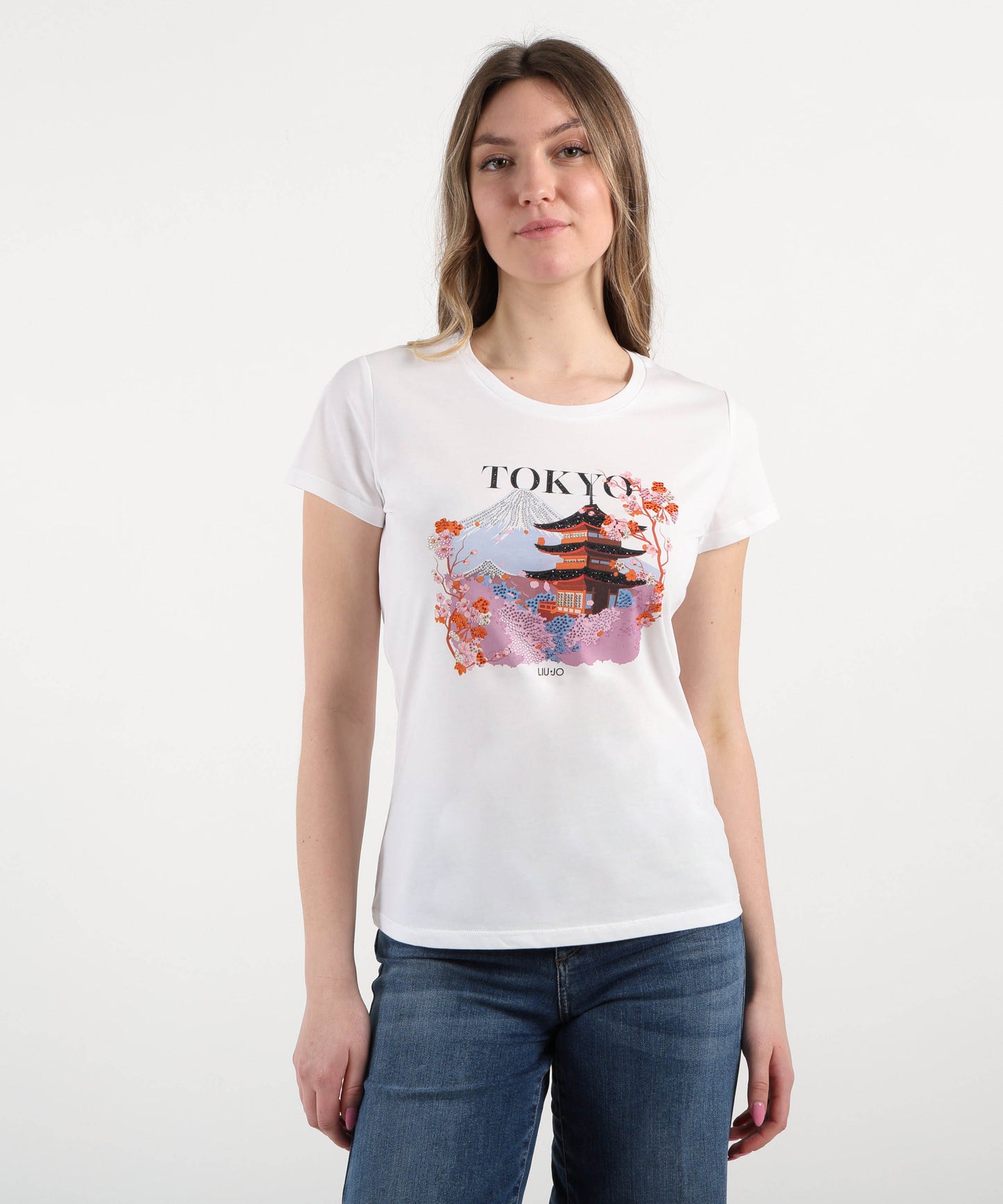 LIUJO WHITE t-shirt con stampa