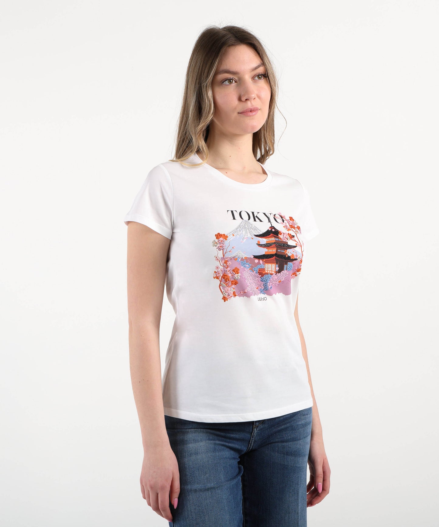LIUJO WHITE t-shirt con stampa