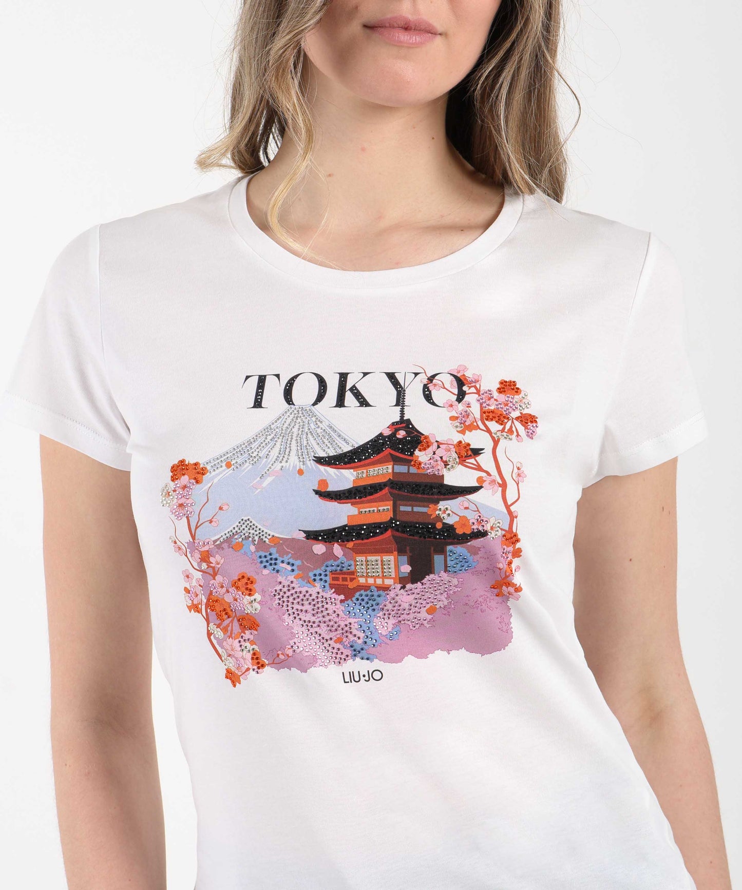LIUJO WHITE t-shirt con stampa