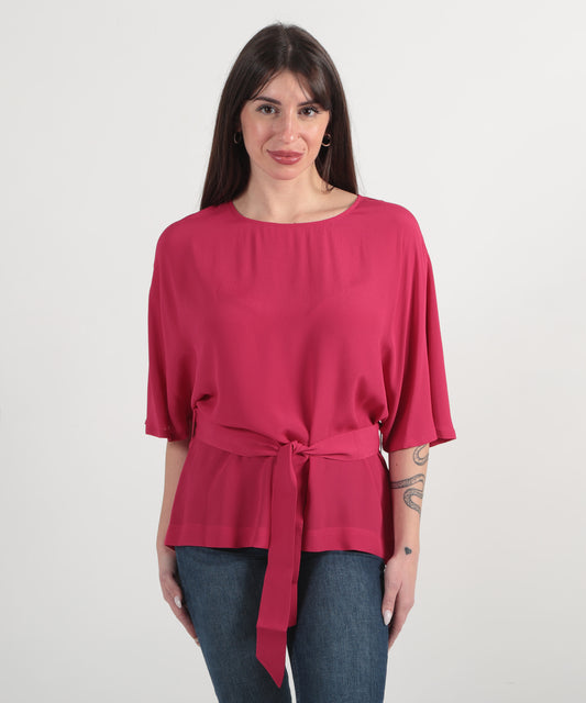 LIUJO WHITE T-shirt in crepe