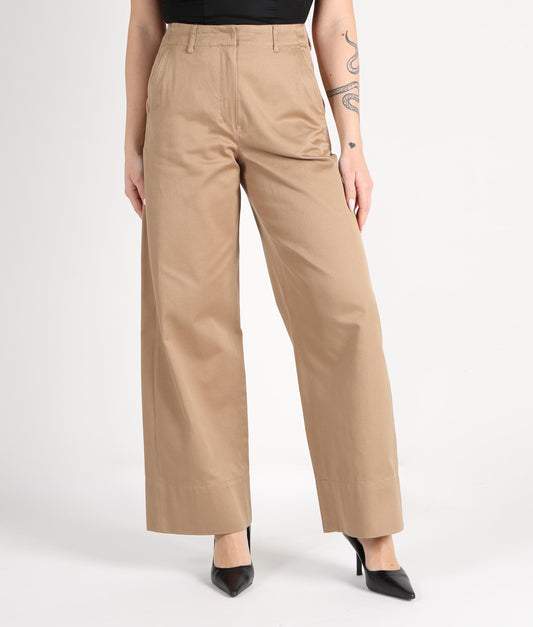 S MAX MARA Pantalone in gabardina di cotone