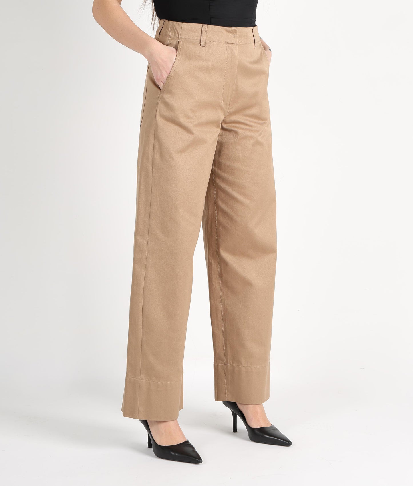 S MAX MARA Pantalone in gabardina di cotone