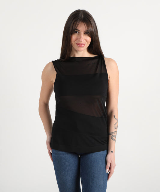 LIVIANA CONTI Top semitrasparente