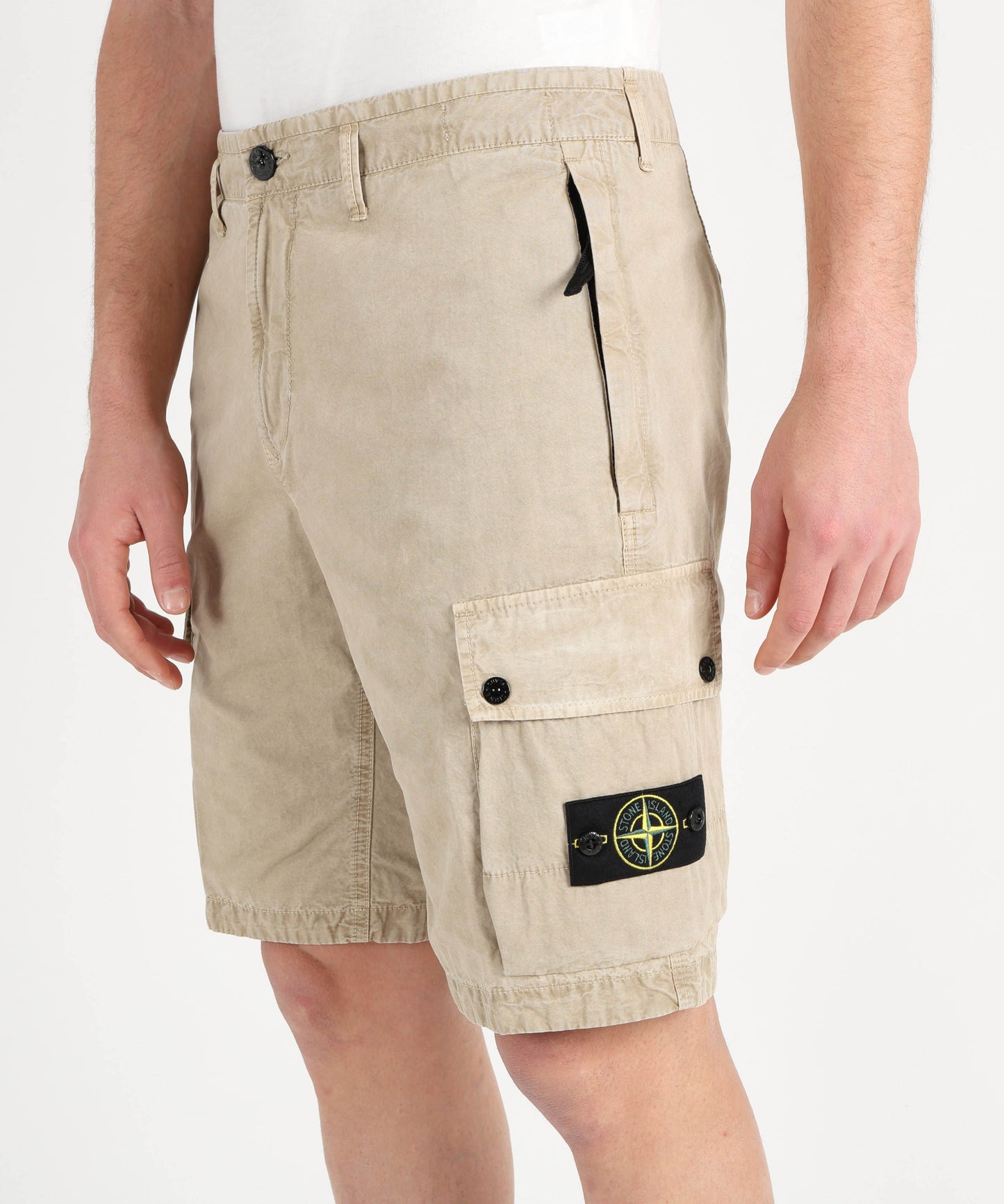 STONE ISLAND Bermuda cargo slim fit con tasche con zip