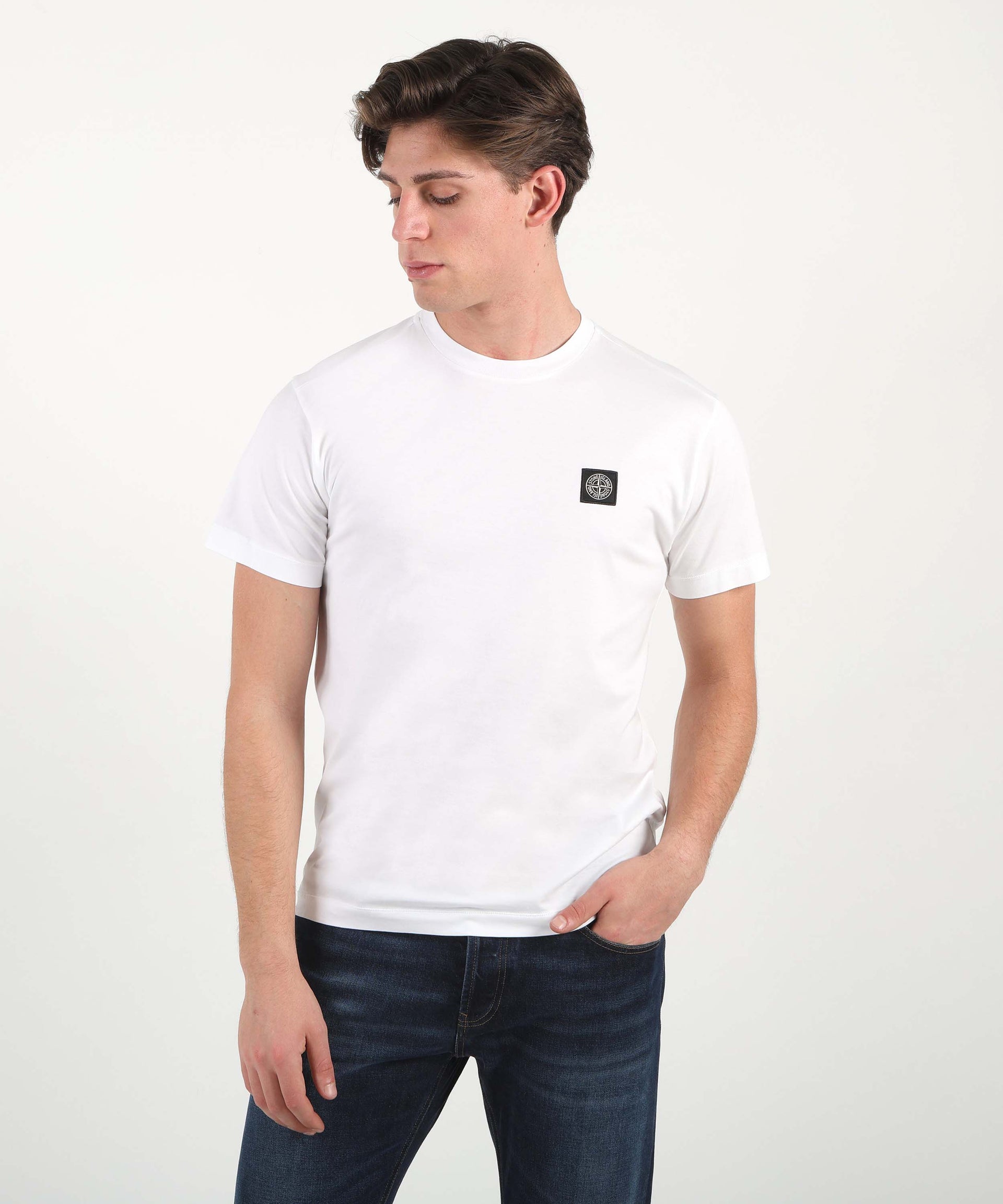 STONE ISLAND T-shirt slim fit con patch logo Compass