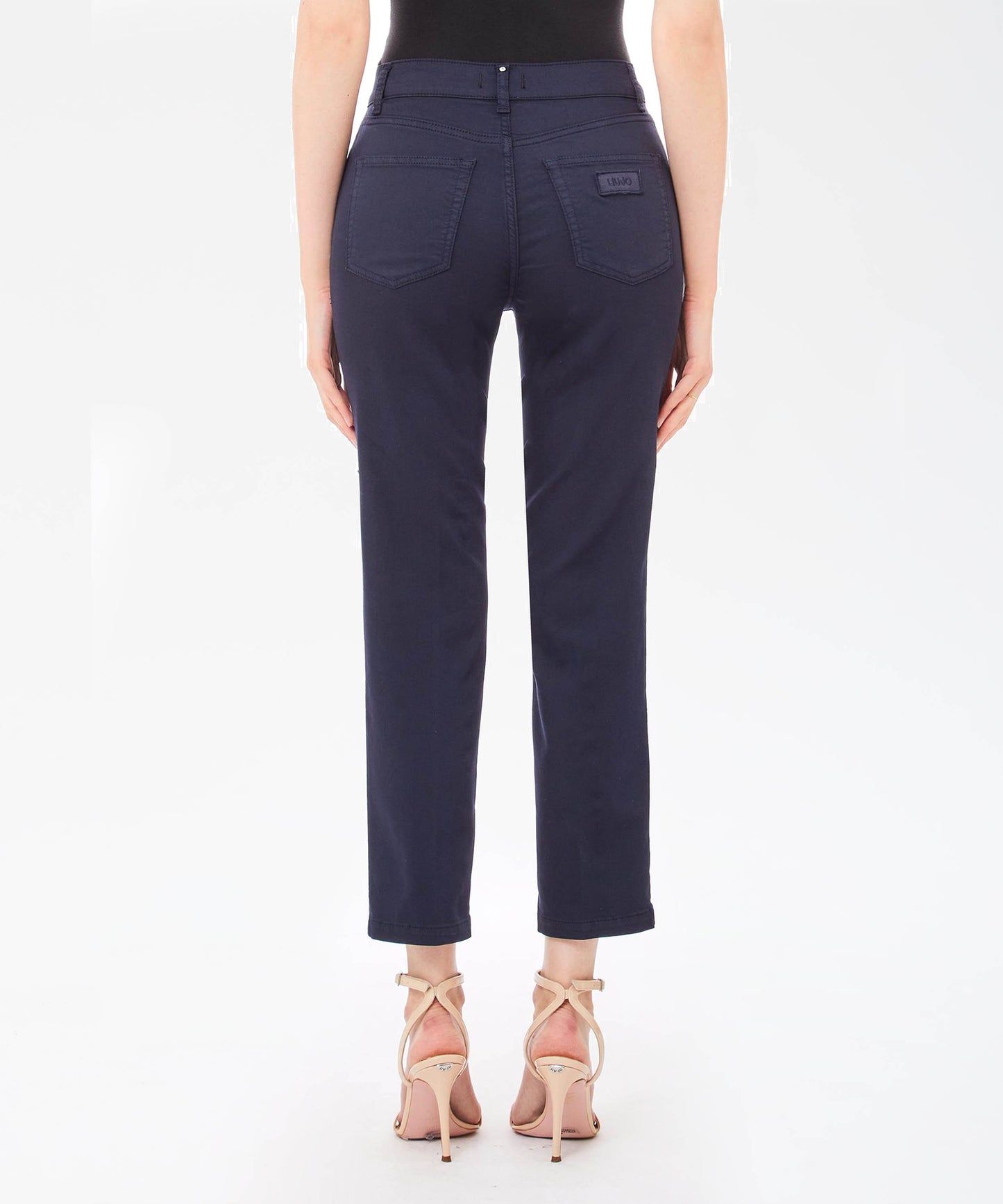 pantaloni cropped vita alta