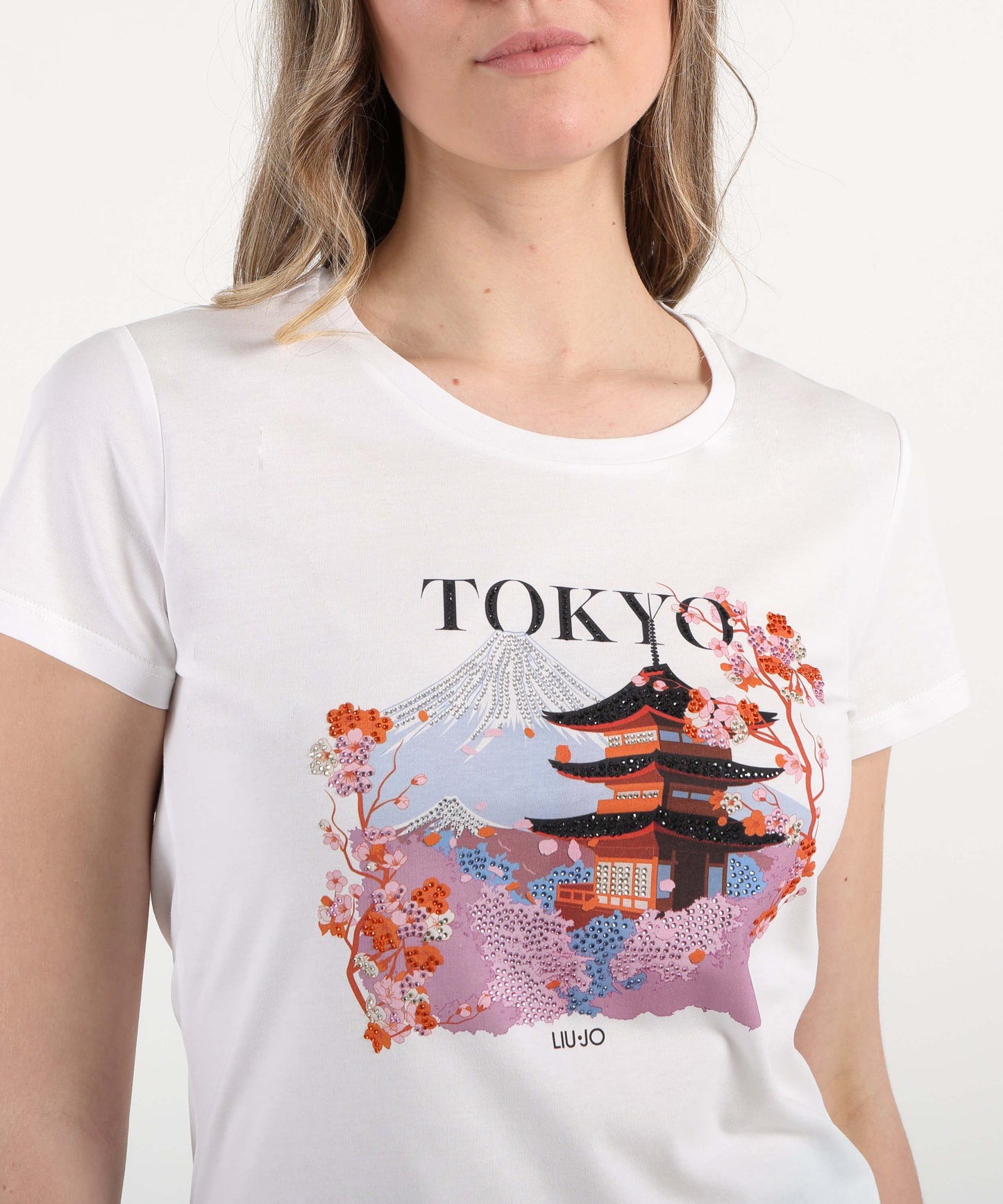 LIUJO WHITE t-shirt con stampa