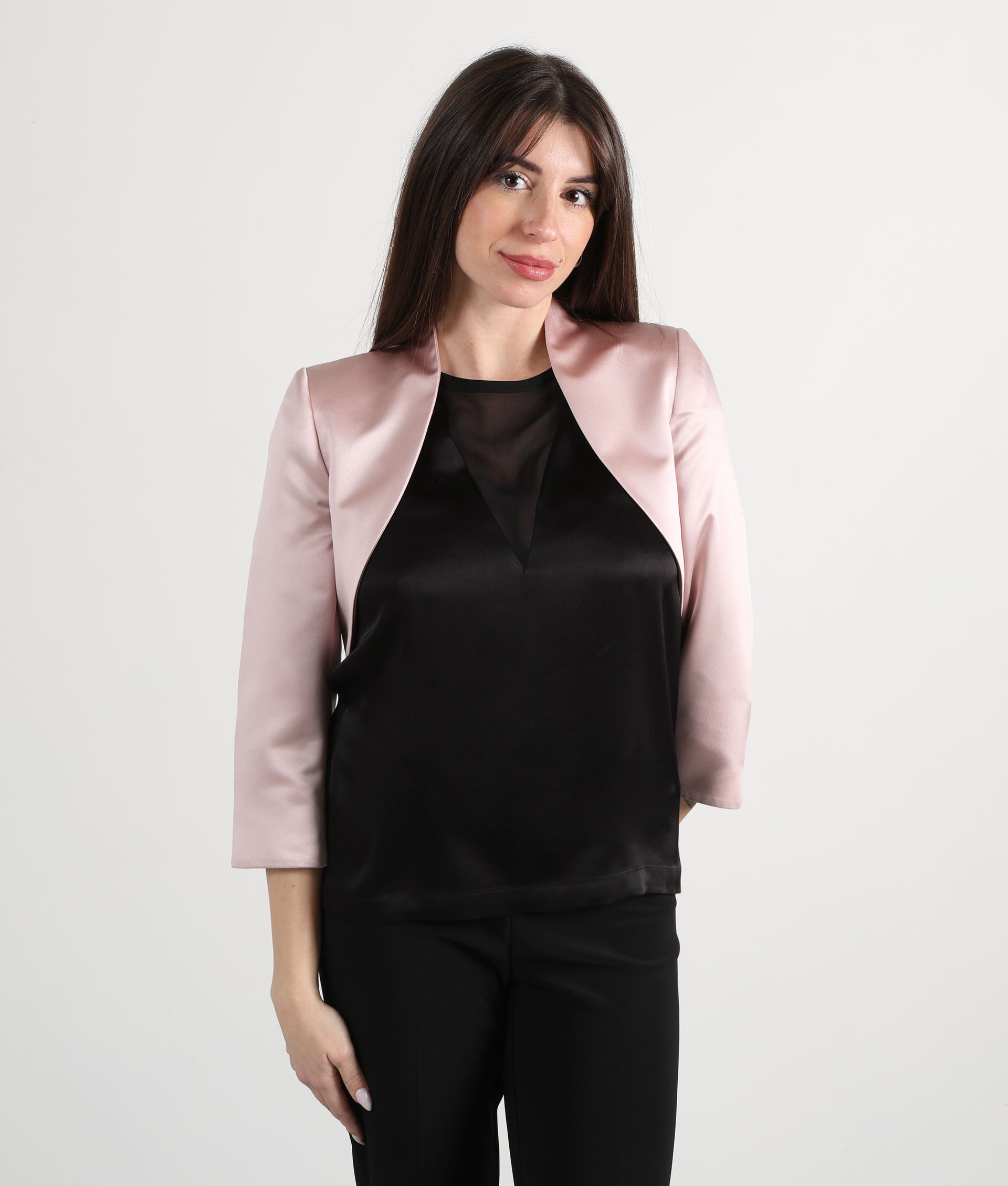 SONIA PENA Bolero in raso mikado