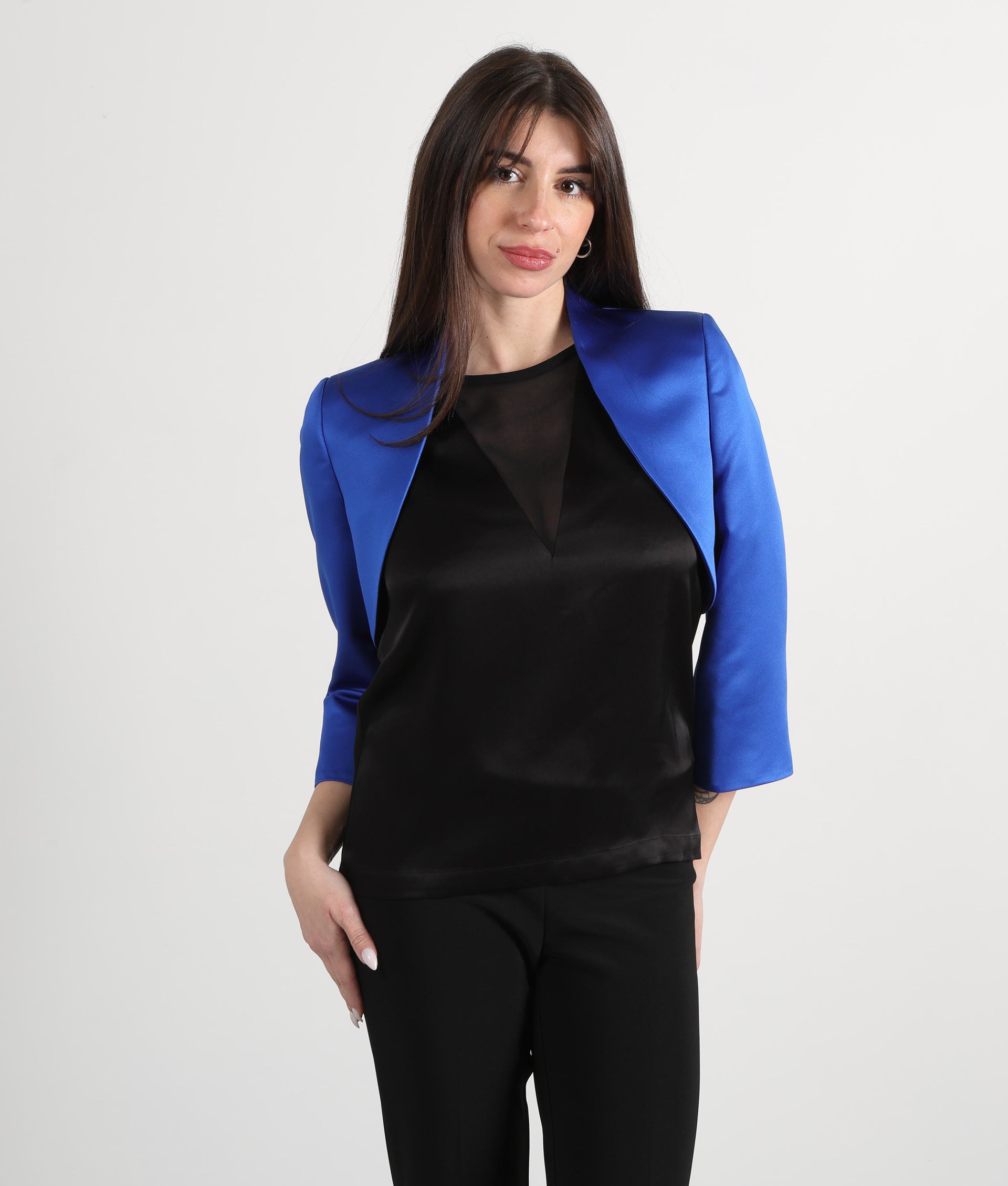 SONIA PENA Bolero in raso mikado