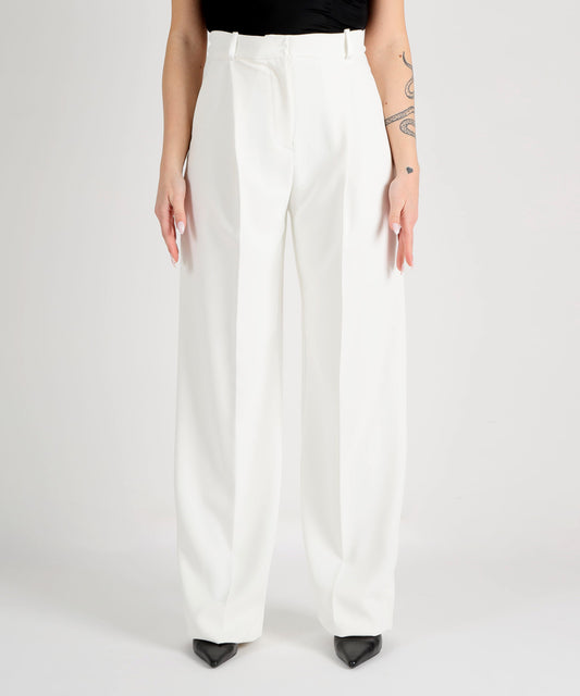 ELISABETTA FRANCHI Pantaloni in crêpe con dettagli in raso